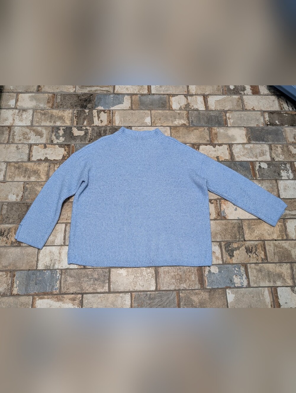 LOFT Light Blue Cable Knit Crewneck Pullover Sweater - Women's XL